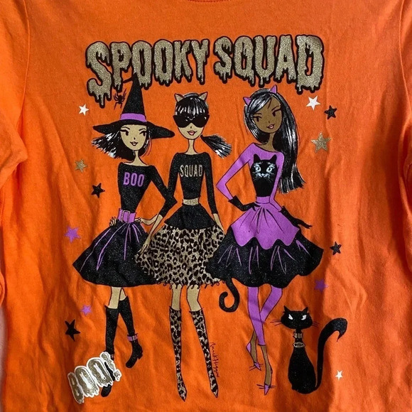 🆕 Children's Place Girls Halloween Squad Graphic Tee 16 🆕 - Picture 3 of 7